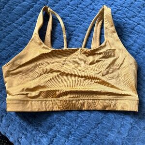 Athleta Exhale Shine Tuscan gold bra